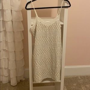 White, beaded, Parker dress